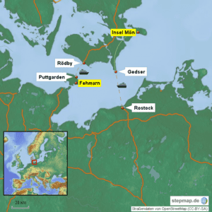 Anreise zur Insel Mön