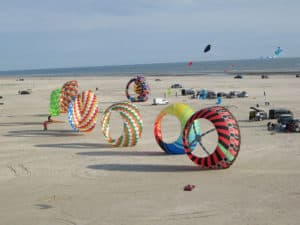 The beach on Fanoe with kites