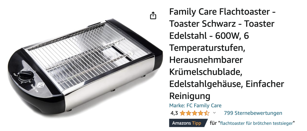 Flat toaster from Denmark - Ideal for everyday family life. He toasts everything